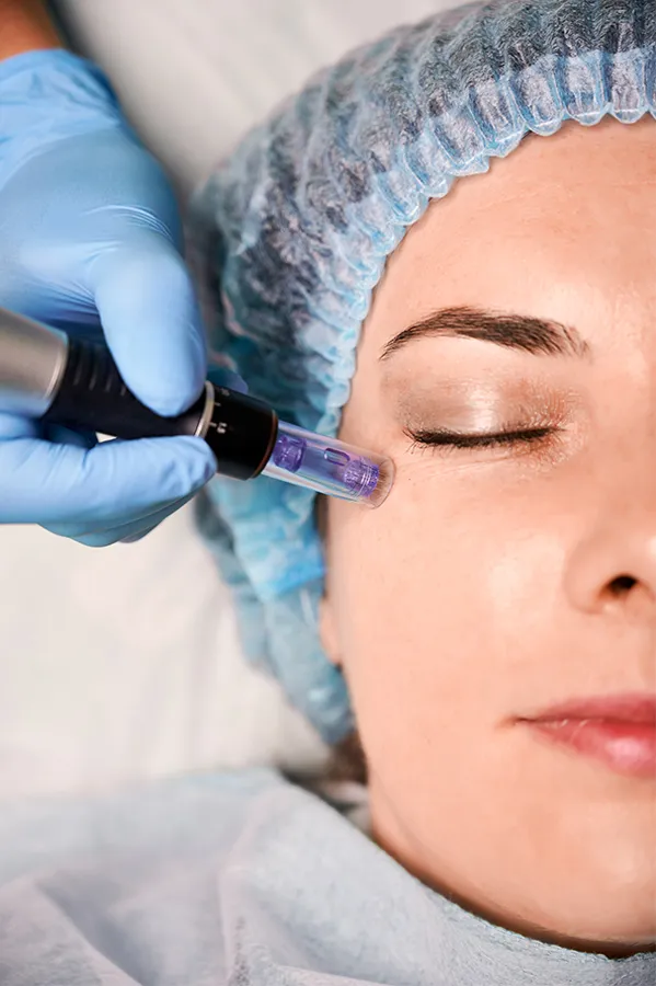 A woman receiving peptide therapy to her face. Get peptides for Skin and Aesthetics from ProCare Wellness Institute in Virginia Beach.